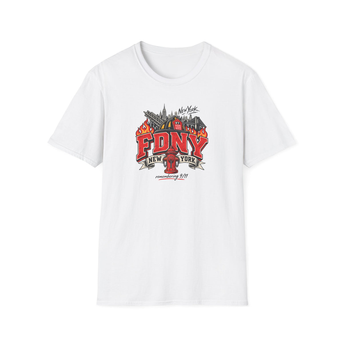 FDNY New York Firefighter Graphic T-Shirt – Tribute 9/11 tee