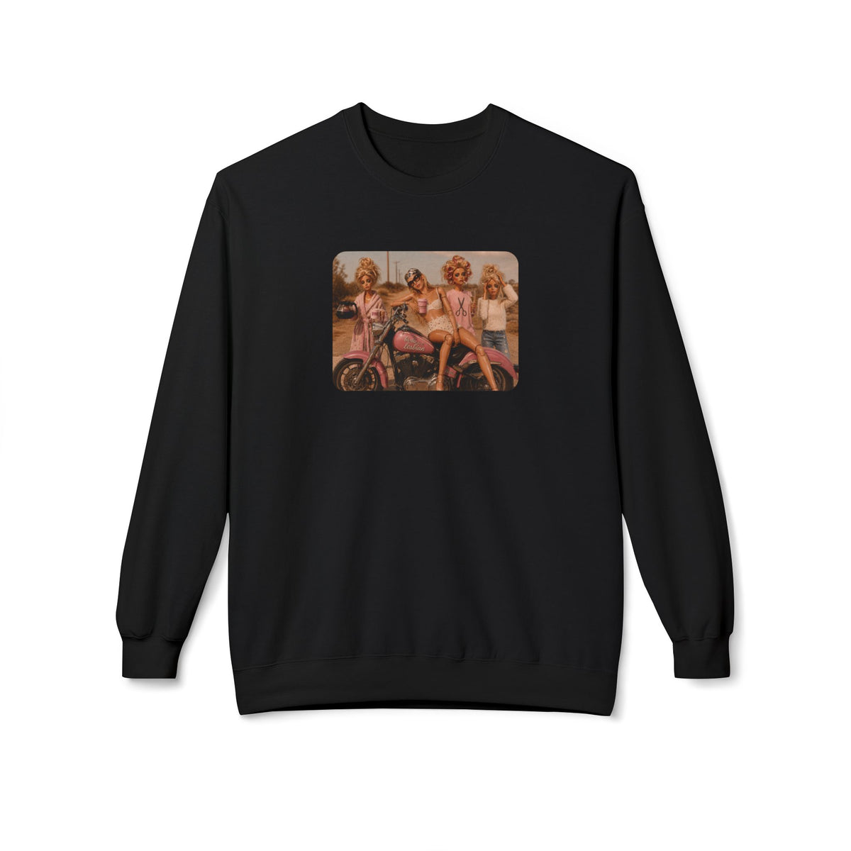 Vintage Pinup Girls Motorcycle Crewneck Sweatshirt