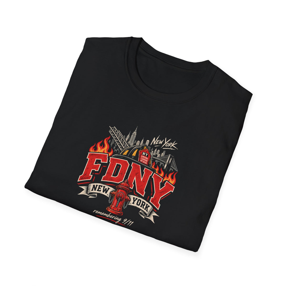 FDNY New York Firefighter Graphic T-Shirt – Tribute 9/11 tee