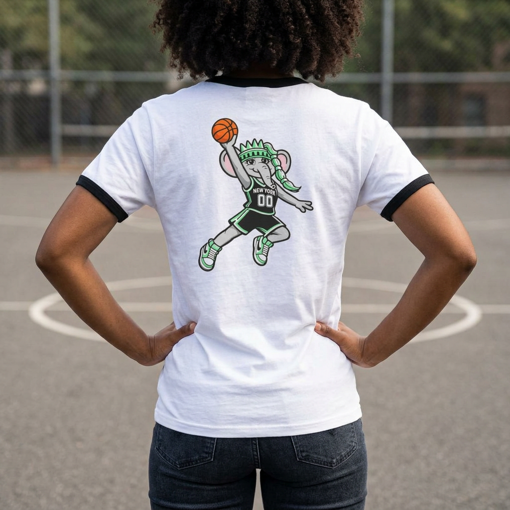 Liberty or Nowhere Basketball Ringer Tee - Ellie Elephant