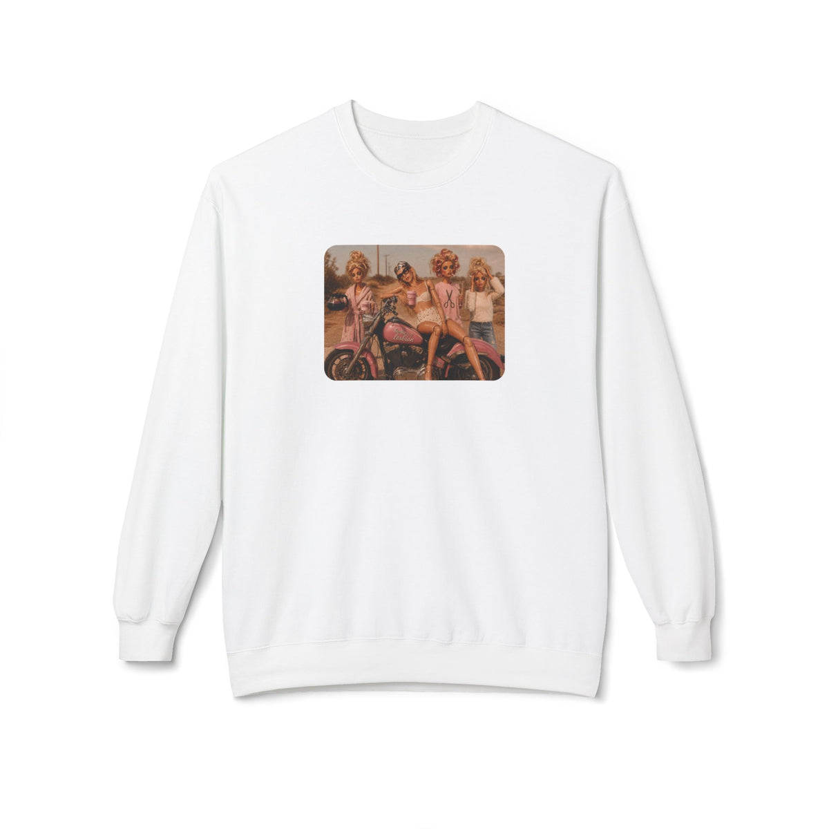Vintage Pinup Girls Motorcycle Crewneck Sweatshirt