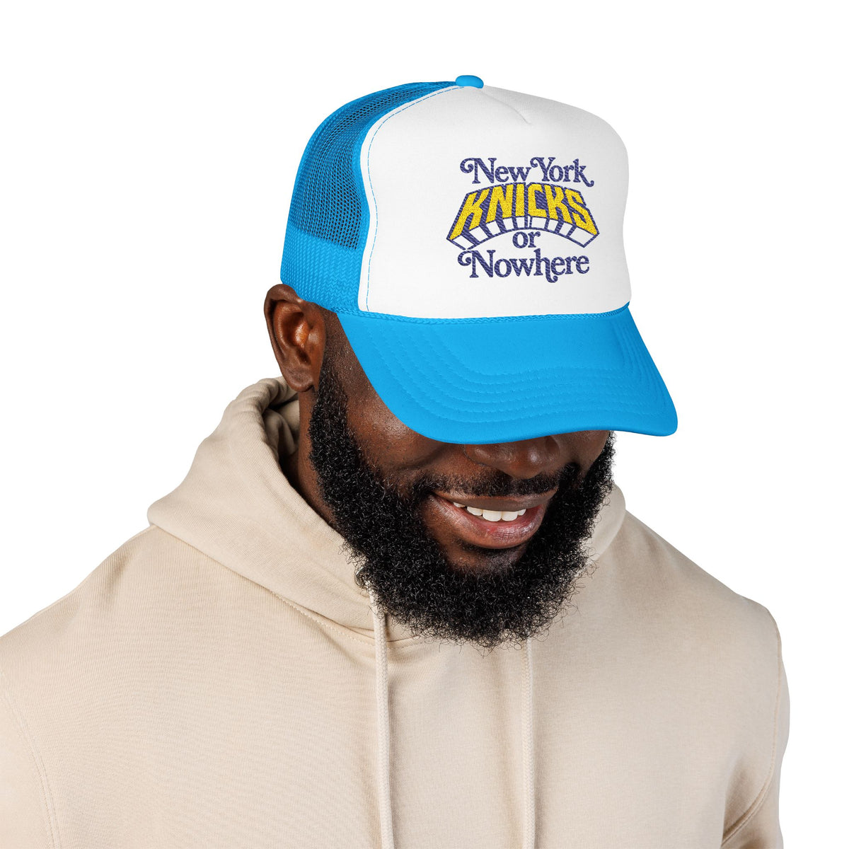 Knicks or Nowhere Foam Trucker Hat — New York Basketball Fan Cap