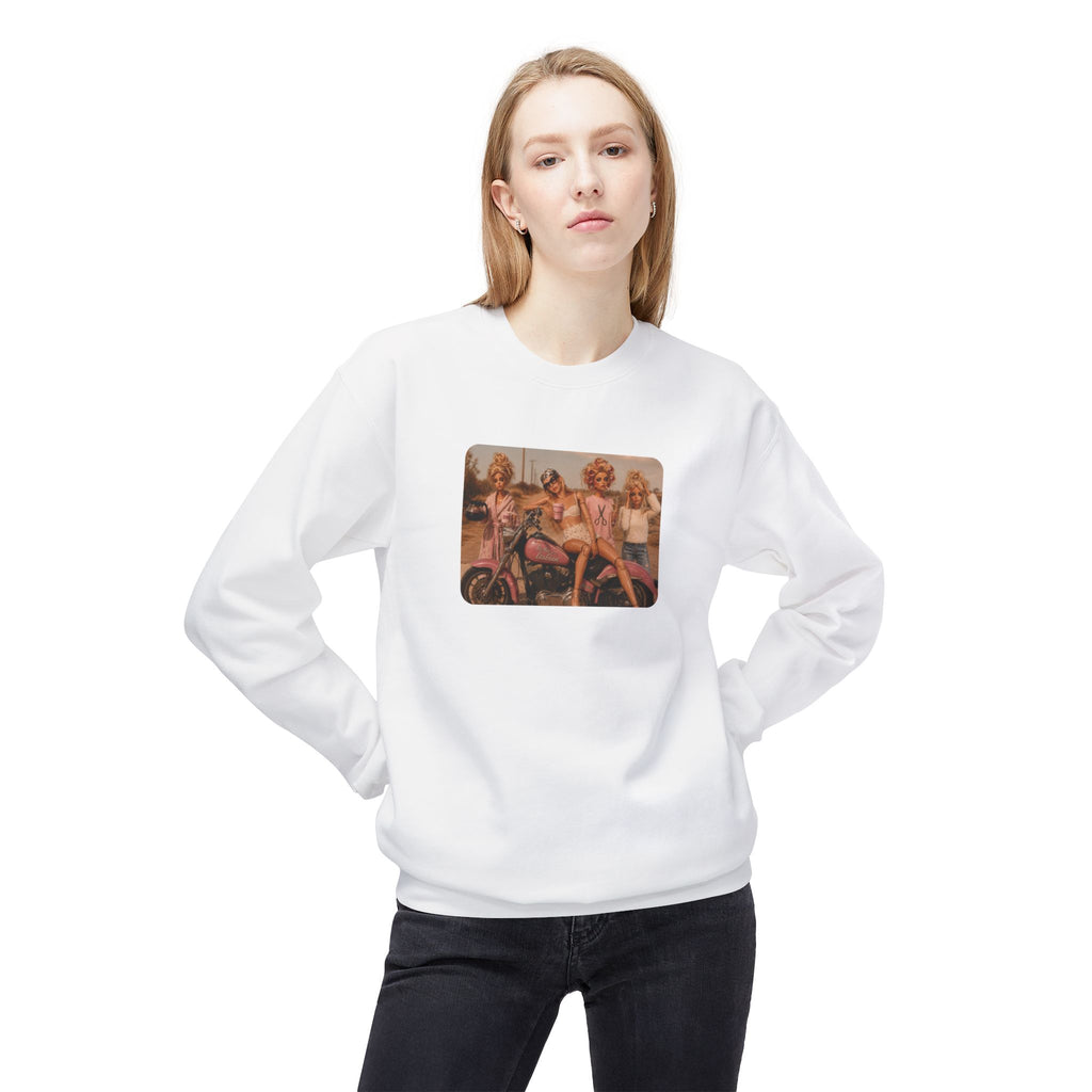 Vintage Pinup Girls Motorcycle Crewneck Sweatshirt