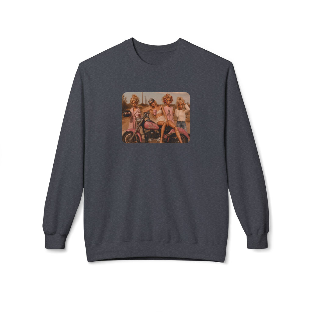Vintage Pinup Girls Motorcycle Crewneck Sweatshirt