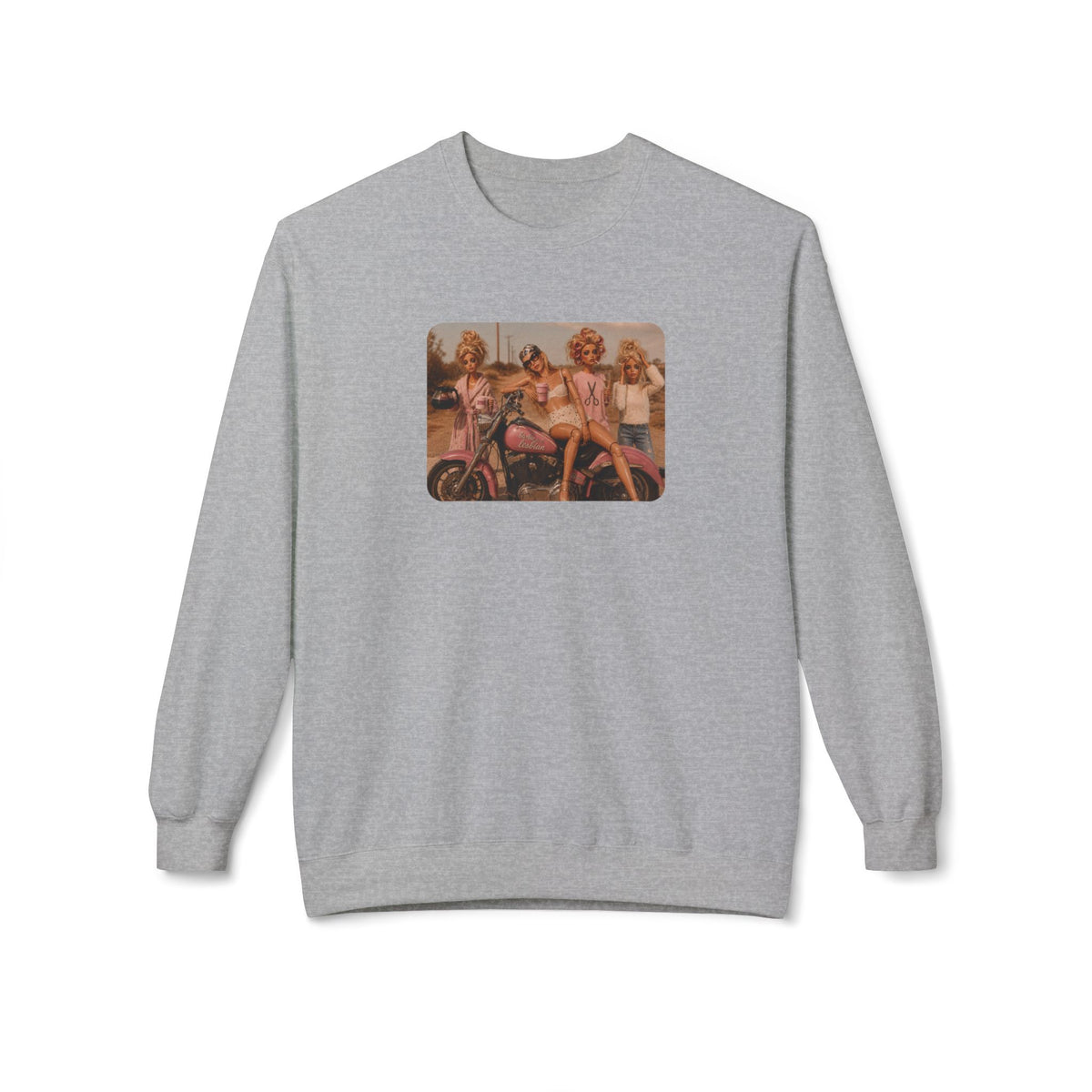 Vintage Pinup Girls Motorcycle Crewneck Sweatshirt