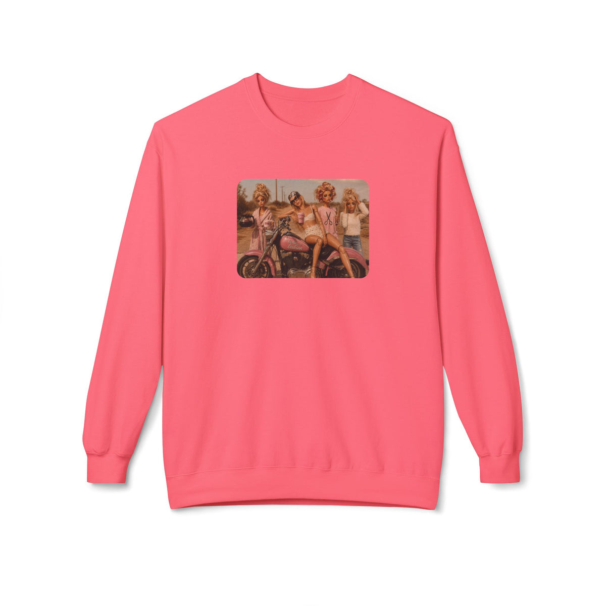 Vintage Pinup Girls Motorcycle Crewneck Sweatshirt