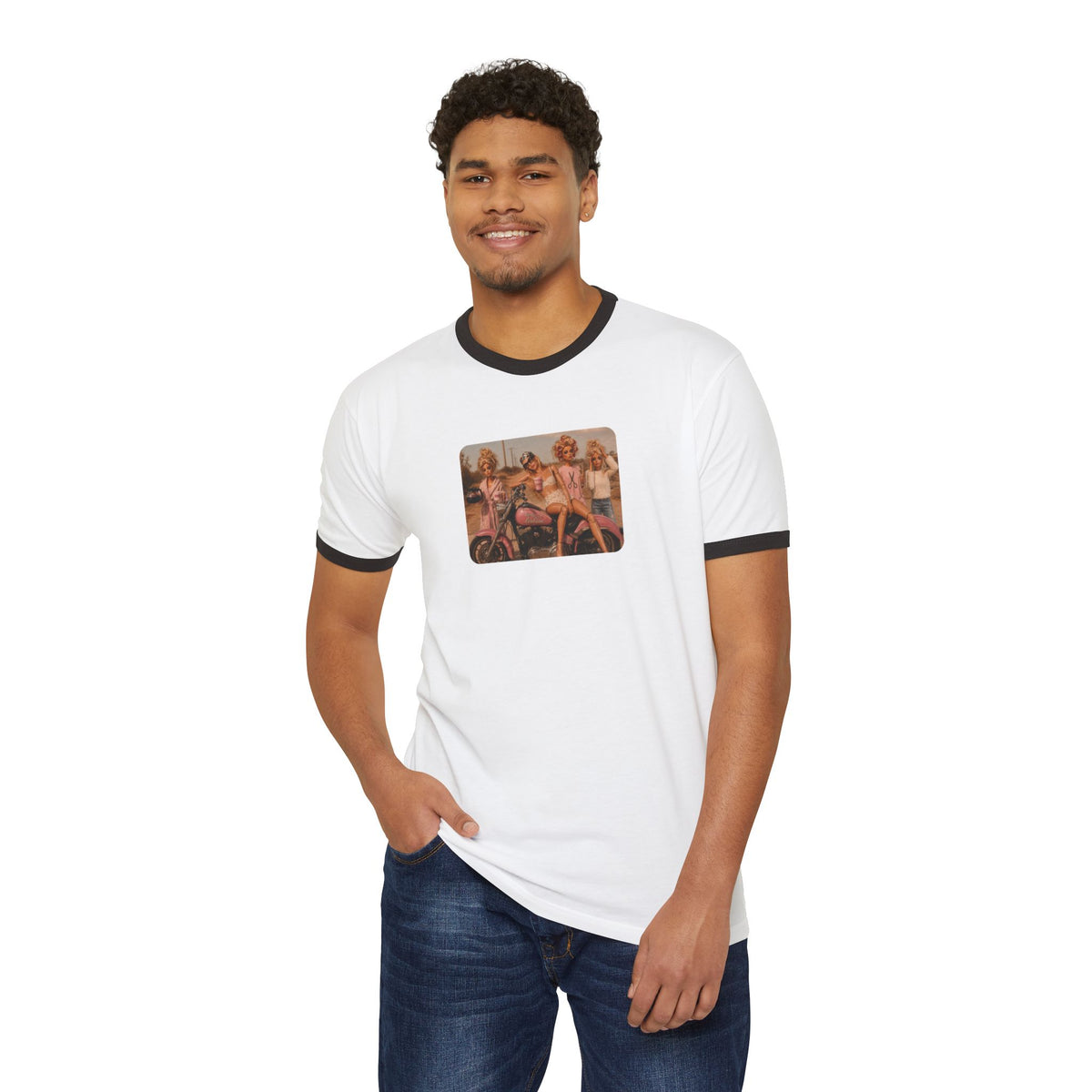 Vintage Disheveled Barbie Ringer tee | Funny Graphic