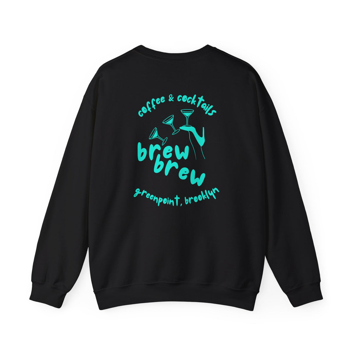 coffee and cocktails brewbrew sweatshirt back