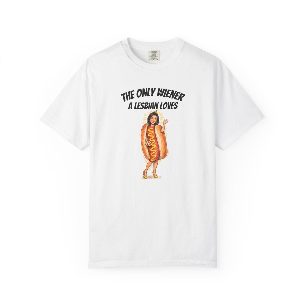 bronwyn newport lesbian hot dog shirt front