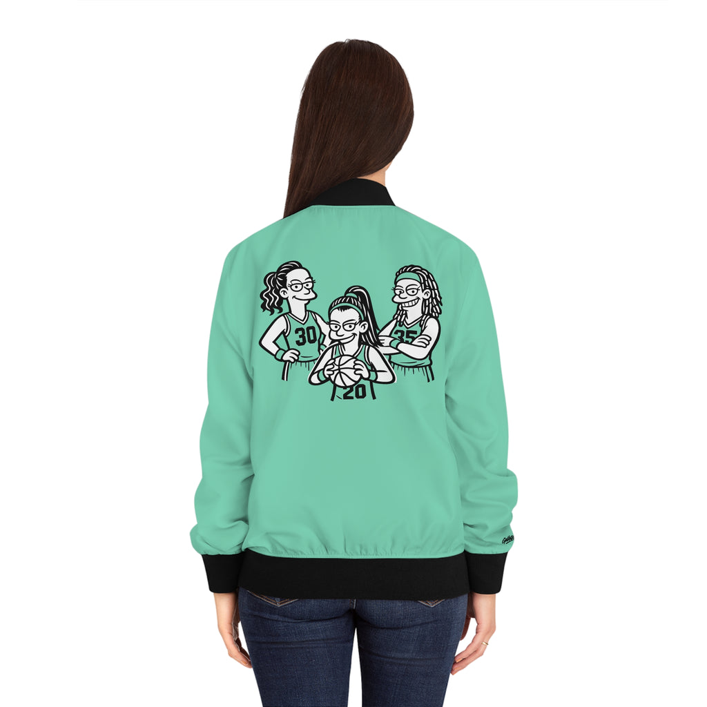 seafoam green jacket new york back