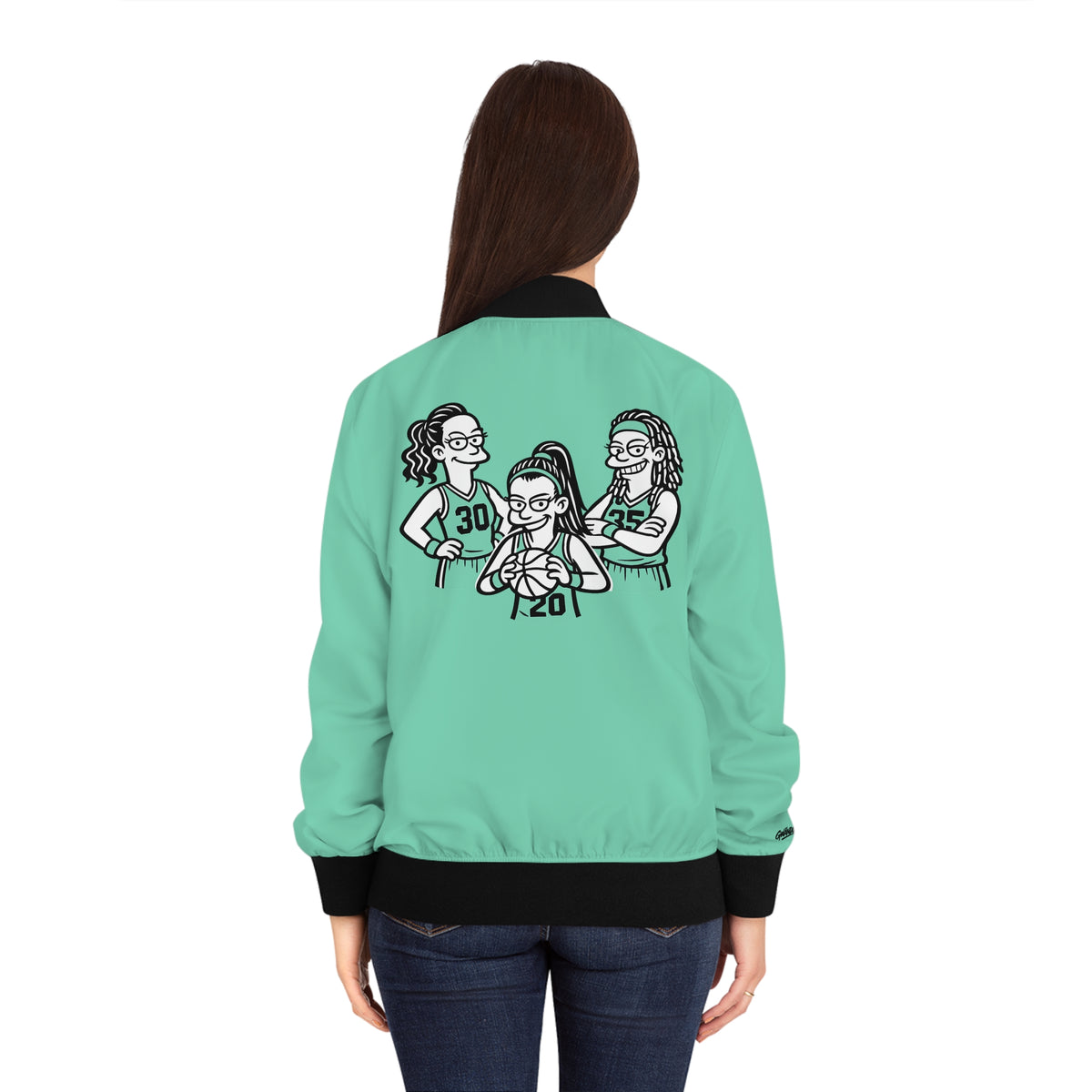 seafoam green jacket new york back